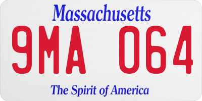 MA license plate 9MA064