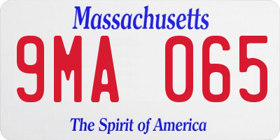 MA license plate 9MA065