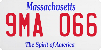 MA license plate 9MA066
