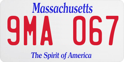 MA license plate 9MA067