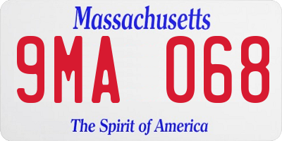 MA license plate 9MA068