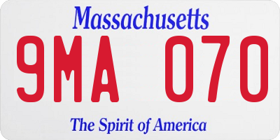 MA license plate 9MA070
