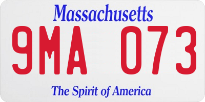 MA license plate 9MA073