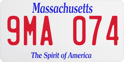 MA license plate 9MA074