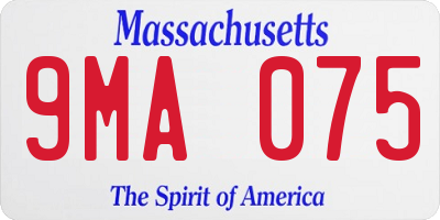 MA license plate 9MA075