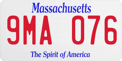 MA license plate 9MA076