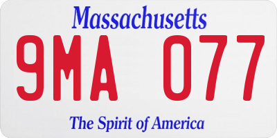MA license plate 9MA077