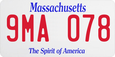 MA license plate 9MA078