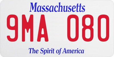 MA license plate 9MA080