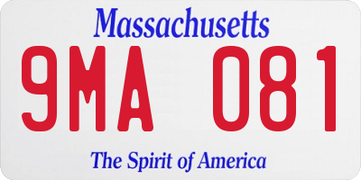 MA license plate 9MA081
