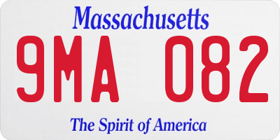 MA license plate 9MA082