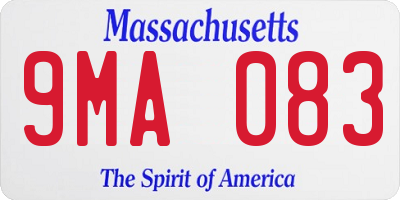 MA license plate 9MA083