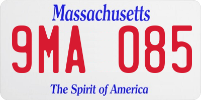 MA license plate 9MA085