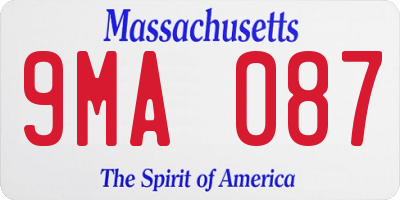MA license plate 9MA087