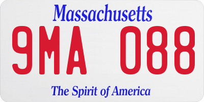 MA license plate 9MA088