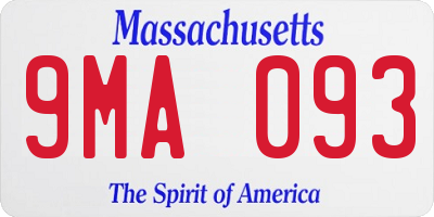 MA license plate 9MA093