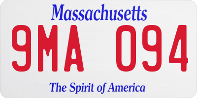 MA license plate 9MA094