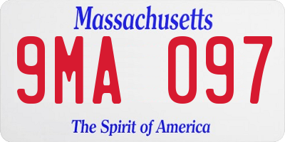 MA license plate 9MA097