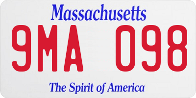 MA license plate 9MA098