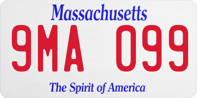 MA license plate 9MA099