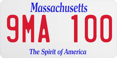 MA license plate 9MA100