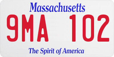MA license plate 9MA102