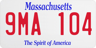 MA license plate 9MA104