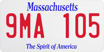MA license plate 9MA105