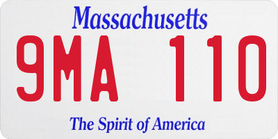 MA license plate 9MA110