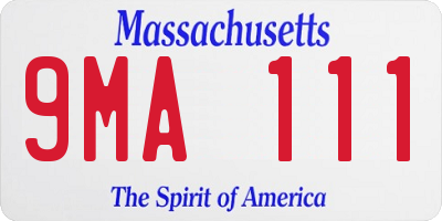 MA license plate 9MA111