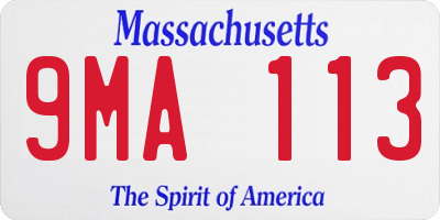 MA license plate 9MA113