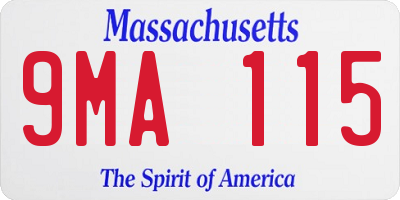 MA license plate 9MA115