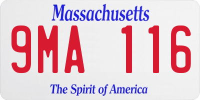 MA license plate 9MA116