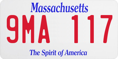 MA license plate 9MA117