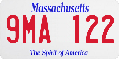 MA license plate 9MA122