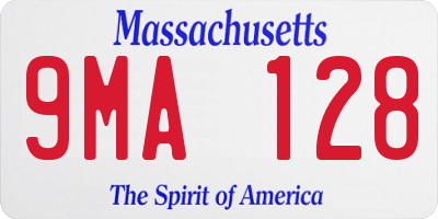 MA license plate 9MA128