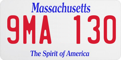 MA license plate 9MA130
