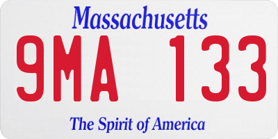 MA license plate 9MA133