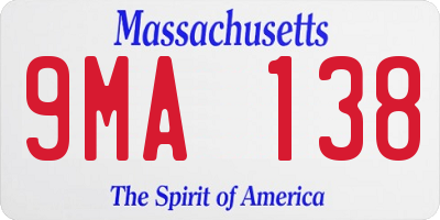 MA license plate 9MA138
