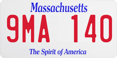 MA license plate 9MA140