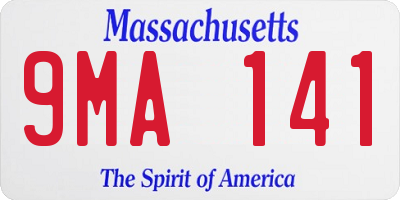 MA license plate 9MA141