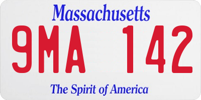 MA license plate 9MA142