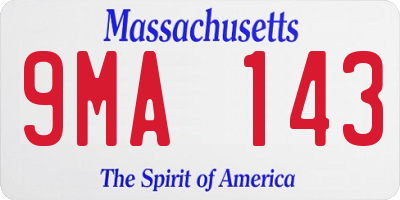 MA license plate 9MA143