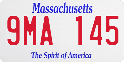 MA license plate 9MA145