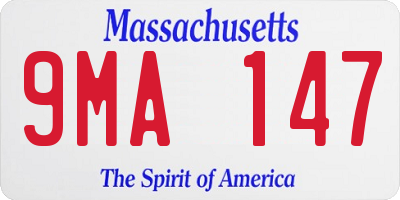 MA license plate 9MA147