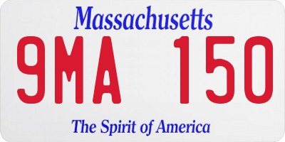 MA license plate 9MA150