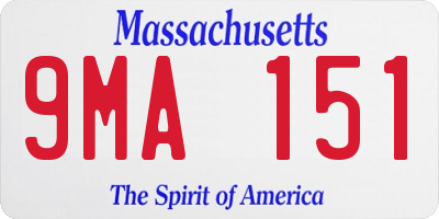 MA license plate 9MA151