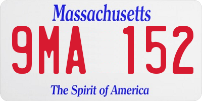 MA license plate 9MA152