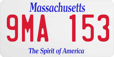 MA license plate 9MA153