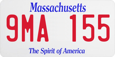 MA license plate 9MA155